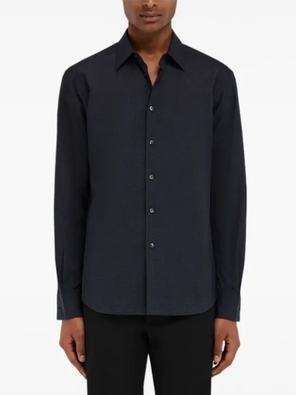 Salvatore Ferragamo Long Sleeve Black Button Down Dress Shirt Large
